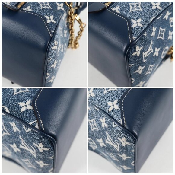 LOUIS VUITTON Monogram Denim Square bag Hand Bag Blue - Picture 16 of 16